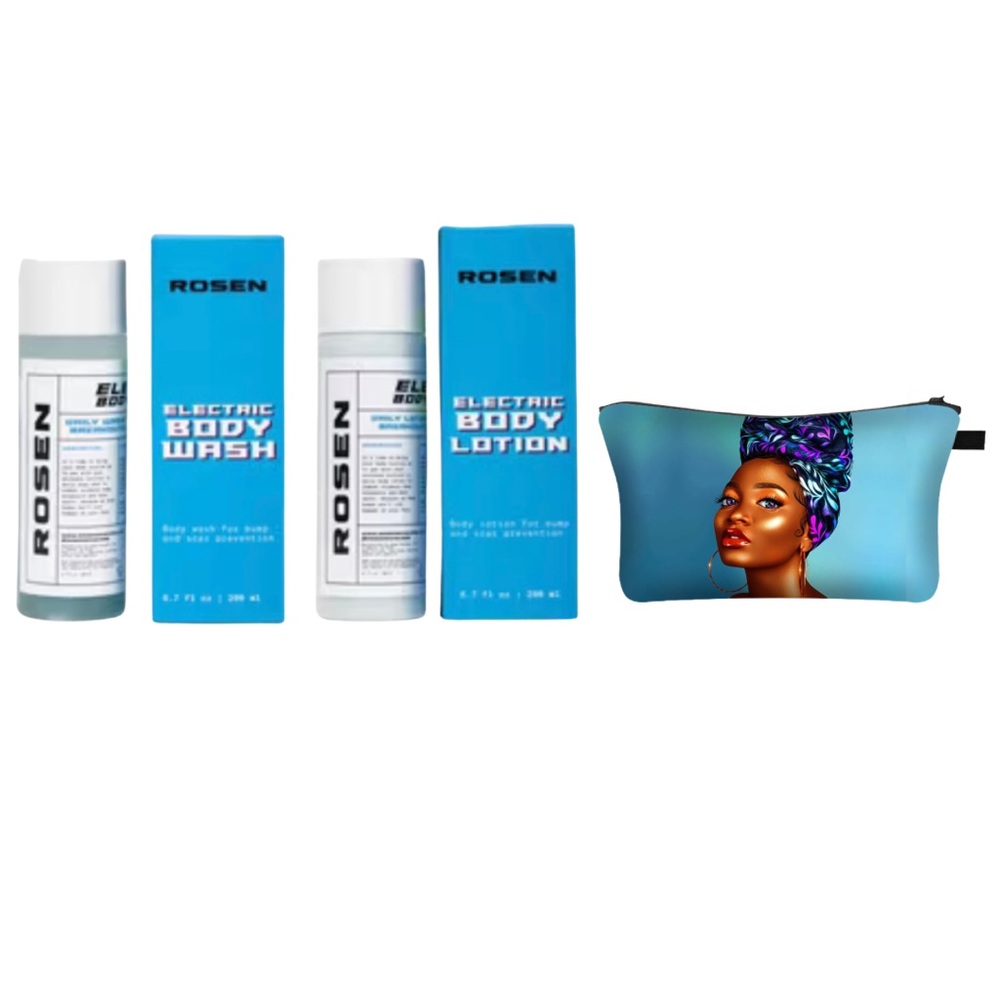 Rosen Electric Body Wash and Lotion Set with Pouch